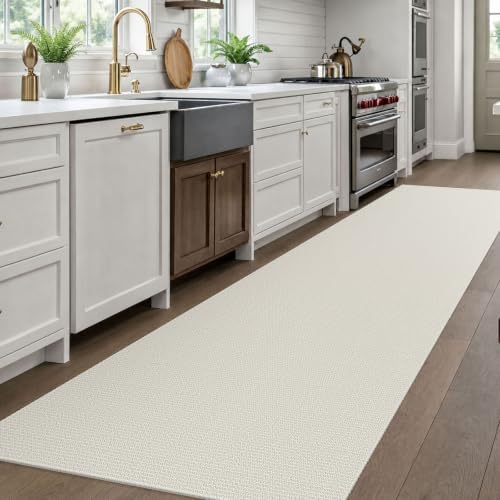 EARTHALL Washable Runner Rug, Non Slip Hall Runner, 3x10 Ft, Cream/Grayish - Image 2