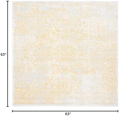 SAFAVIEH Evoke Square Rug 5'3", Ivory & Gold EVK256B - Image 3