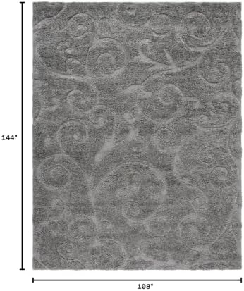 SAFAVIEH Florida Shag Rug 9'x12', Soft Plush Transitional Grey SG455-8013 - Image 2