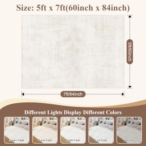 DUKINO 5x7 Area Rug for Living Room, Washable Abstract Rug Non Slip - Image 2