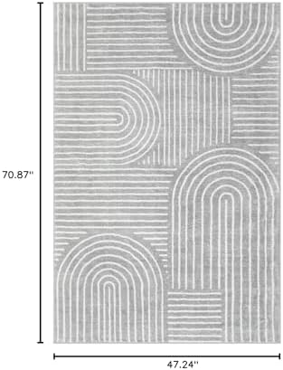 Lahome Abstract Washable Grey Rugs, Soft 4x6 Rugs - Image 2