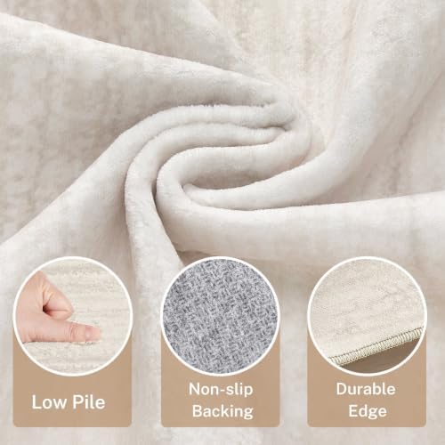 Area Rug Living Room-10X12 Abstract Washable Rug Beige - Image 5