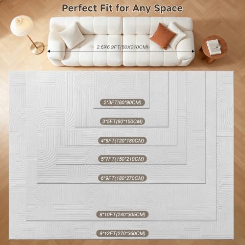 Pauwer 4x6 Area Rugs for Living Room, Modern Non Slip Washable Rug - Image 2