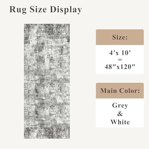 4x10 ft Extra Wide Hallway Rug – Non-Slip Washable Rubber-Backed Large Carpet - Image 2