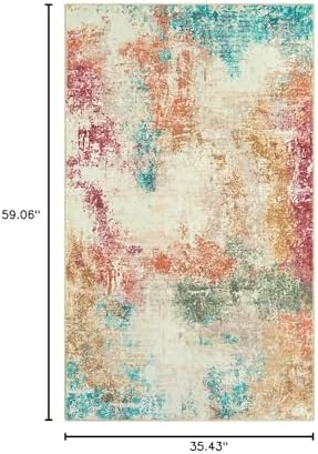 Lahome Abstract Kitchen Rugs Washable, 3x5 Ultra Thin Soft Small Area Rug - Image 2