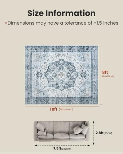Amada Large 8x10 Washable Area Rug - Image 2