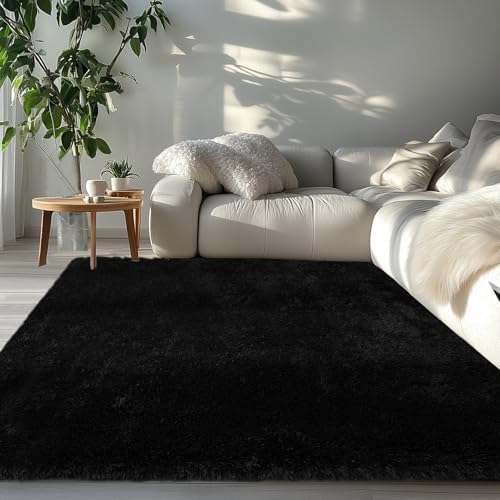 Topmaxcs 5x8 Black Shag Area Rug - Image 2