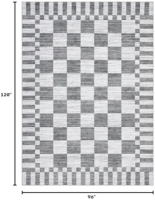 GarveeHome 8x10 Area Rugs Geometric Washable Modern Grey Checkered Rug - Image 2