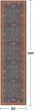 Navy Blue Washable 10 ft Long Runner - Image 2