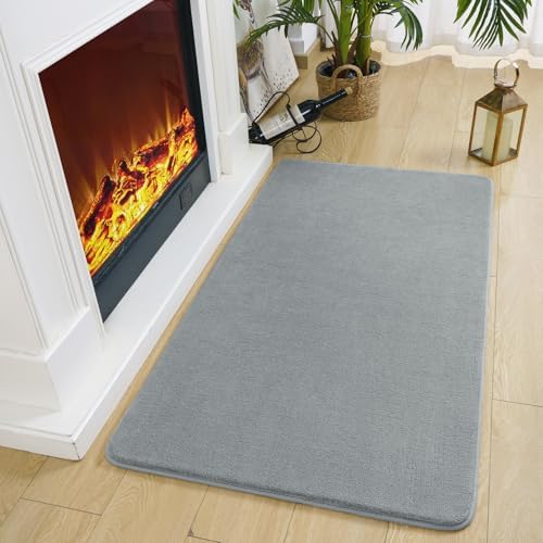 Amearea Modern Washable Runner Rugs, 2x4 Feet Grey Bedroom Runner Rug - Image 4
