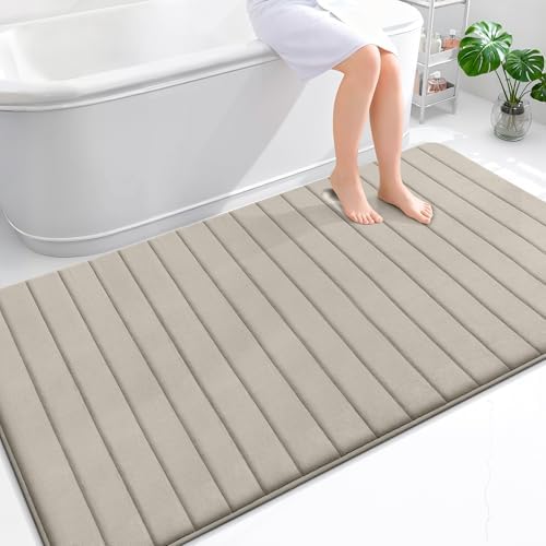 OLANLY Memory Foam Large Bath Mat 70x46, Super Soft Absorbent Bathroom Rugs by OLANLY