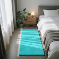 Teal Blue 2x4 Area Rugs for Bedroom, Fluffy Rug Small Carpet Bedside Rug by Yongyangjuxi