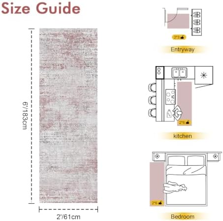 2x6 Ft Abstract Washable Runner Area Rugs - Image 2