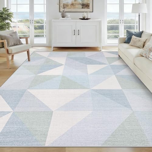 Washable Rug 5x7 Area Rugs: Modern Geometric Area Rug - Image 6