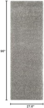 SAFAVIEH California Shag Runner Rug 2'3"x8', Soft Plush Silver SG151-7575 - Image 2