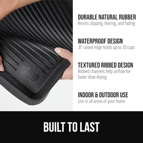 GORILLA GRIP Boot Tray for Shoes, Natural Rubber Door Mat, 32x16 Black - Image 3
