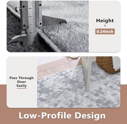 5x7 Tie-dye Grey Area Rug Non-Slip Washable Soft - Image 6