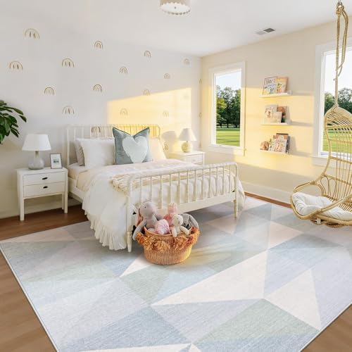 Washable Rug 8x10 Area Rugs: Modern Geometric Area Rug - Image 6