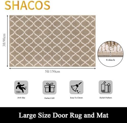 SHACOS Large Door Mat 3'x5' Indoor Washable Front Door Mats - Image 2