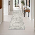 2.6x8 Washable Runner Rug：Modern Abstract Kitchen Soft Carpet Gray by FXRHLP