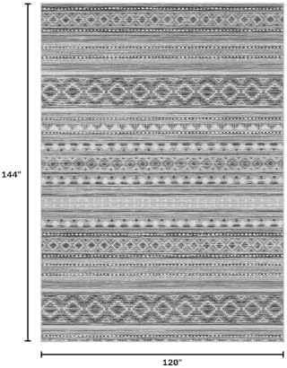cotiled 10x12 Area Rugs Washable Boho Living Room Rug Beige Grey - Image 2