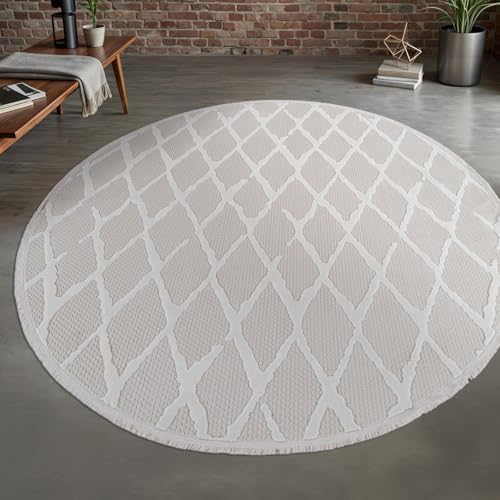 Modern Indoor Rug Diamond 6 Round Area Rugs by Unknown