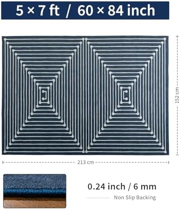 YIHOUSE Washable 5x7 Area Rugs for Living Room, Soft Modern Geometric Carpet - Image 2