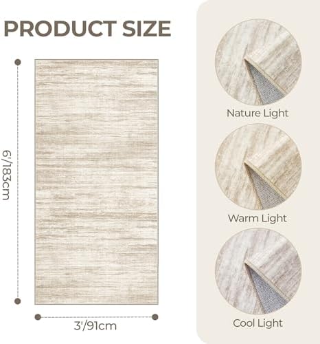 3x6 Runner Rug Non Slip, Washable Hallway Runner Rug - Image 2
