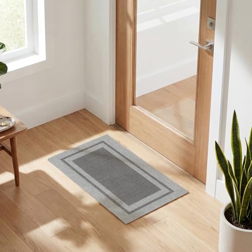 Artoid Mode Grey Absorbent Rectangle Non-Skid Doormat, Home Mats Non Slip - Image 2
