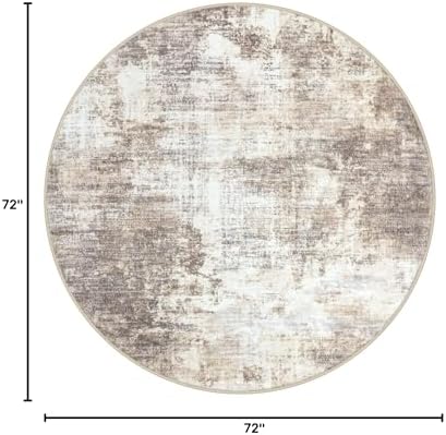IOHOUZE Abstract Round Area Rug 6 Ft Washable Circle Rugs Large Round Rug Non - Image 2