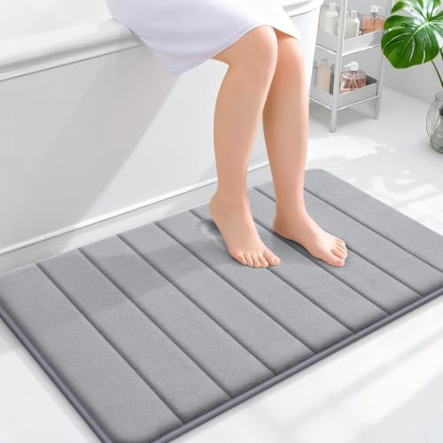 OLANLY Memory Foam Bath Mat 35x24, Super Soft and Absorbent Bathroom Rugs by OLANLY