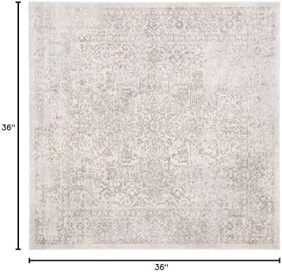 SAFAVIEH Evoke Square Rug 3', Ivory & Taupe EVK256E - Image 3