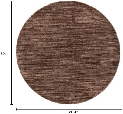 SAFAVIEH Vision Round Rug 6'7", Modern Tonal Brown VSN606E - Image 2