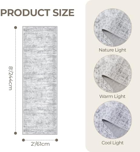 2x8 Runner Rug Non Slip, Washable Hallway Runner Rug - Image 2