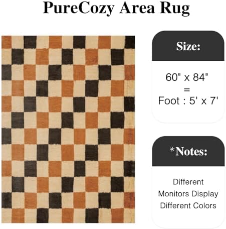 PureCozy Soft Shag Rug 5x7 for Living Room High Pile Non-Slip Fluffy Carpet - Image 2