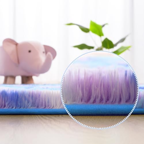 AROGAN 6x9 Fluffy Rainbow Area Rugs - Image 3