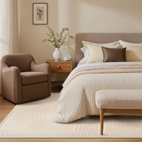 GENIMO Beige Rug 4x6 Washable Area Rugs - Image 4