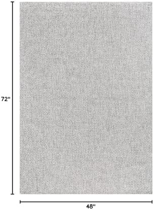 CAMILSON Easy Jute Rug 4x6, Indoor Outdoor Gray Color Farmhouse Area Rugs - Image 2