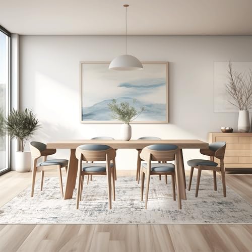 FMFUNCTEX 4x6 Washable Brown Neutral Abstract Modern Area Rug - Image 2