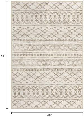 KUTA Boho 4x6 Rug for Entryway Moroccan Washable Area Rug Beige - Image 2