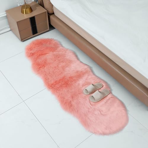 linmopm Faux Fur Sheepskin Rug, 2x6 ft Runner - Image 3