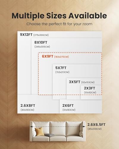 6x9 Area Rug Living Room, Modern Abstract Washable Indoor Carpet Beige - Image 3