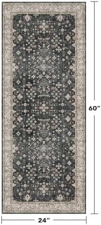 Black Entryway 2x5 Runner Rug, Small Throw Runners - Image 2