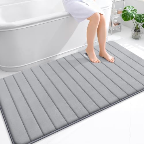 OLANLY Memory Foam Large Bath Mat 59x34, Super Soft Absorbent Bathroom Rugs by OLANLY