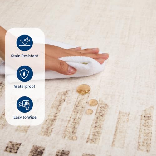 Garvee 2x8 Runner Rug Hallway Kitchen Washable Neutral Solid Beige Runners - Image 6