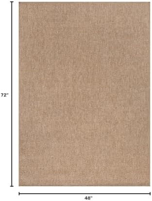 CAMILSON Easy Jute Rug 4x6, Indoor Outdoor Natural Color Fiber Area Rugs - Image 2