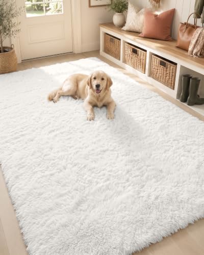 OLANLY Area Rugs for Living Room Bedroom, Machine Washable 4x5.9 ft Soft Fluffy - Image 5