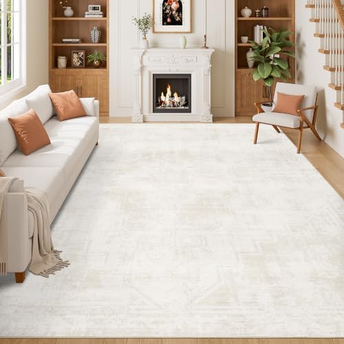 DUKINO 8x10 Washable Area Rug, Non Slip Abstract Rug by DUKINO