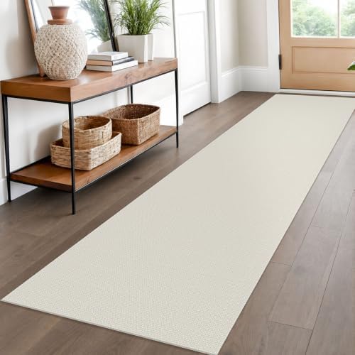 EARTHALL Washable Runner Rug, Non Slip Hall Runner, 2x10 Ft, Cream/Grayish by EARTHALL