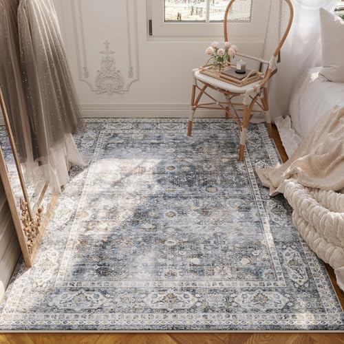 Rugcomf Area Rug 4x6 Washable Non Slip Vintage - Image 6